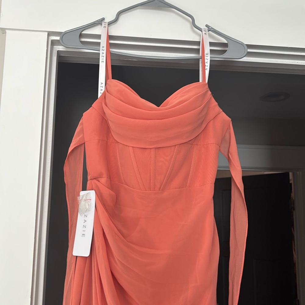 Azazie Mai dress in Mai Tai color